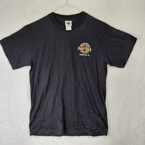 Hard Rock Hotel Casino Hollywood FL Seminole Black Graphic T-Shirt Mens Medium